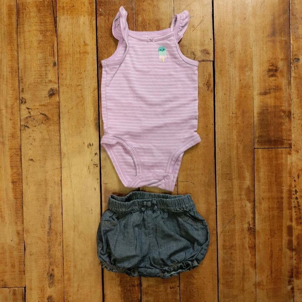 Carters outfit size 6 months outfit two piece summer shorts matching set summer